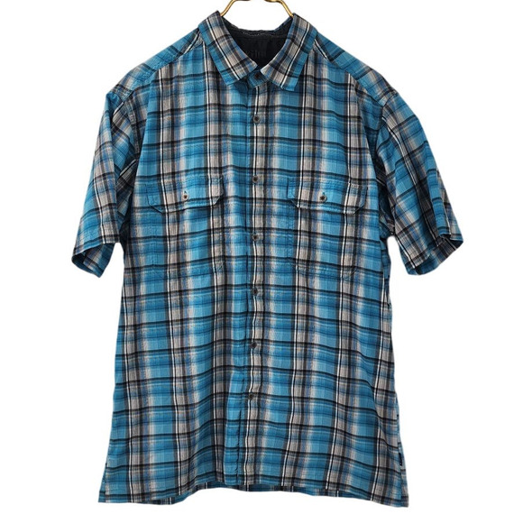 Men's Kuhl Short Sleeve Button Up Blue Large - Picture 1 of 11